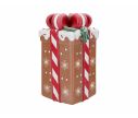 Voir la slide Décoration cadeau pain d'épices lumineux LED rubans sucre d'orge rouges glaçage blanc flocons H41cm