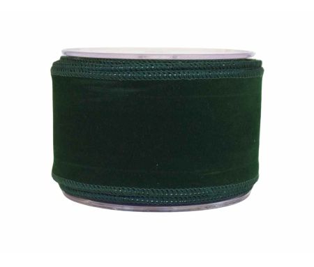 Ruban de Noël velours vert sapin H 7cm x 9m