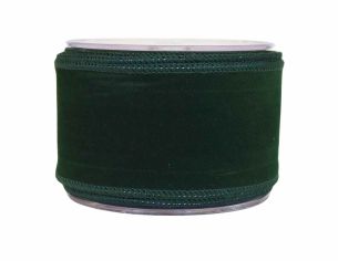 Ruban de Noël velours vert sapin H 7cm x 9m
