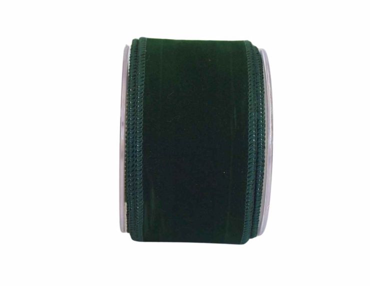 Ruban de Noël velours vert sapin H 7cm x 9m