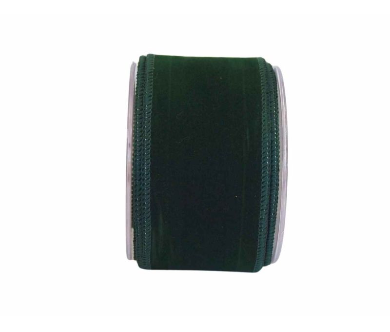Ruban de Noël velours vert sapin H 7cm x 9m