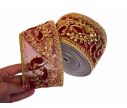 See slide Ruban de Noël bordeaux sequins 8cm x 4,5m