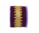See slide Ruban de Noël mauve broderie H 10cm x 4,5m