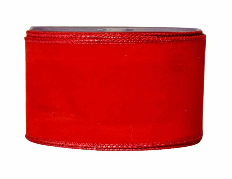 Ruban de Noël rouge velours H9cm x 9m