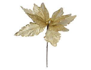 Fleur Poinsettia doré D57cm