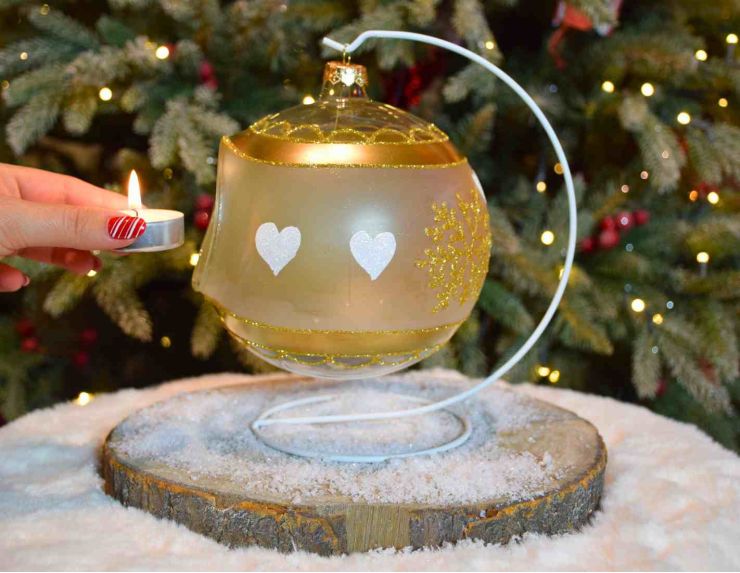 Photophore Gustave cadeau verre soufflé D 15 cm