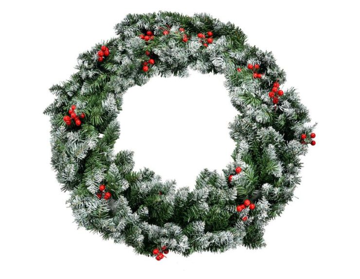 Couronne de Noël avec baies D75cm