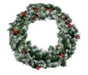 Voir la slide Couronne de Noël verte givrée baies rouges Ø75cm