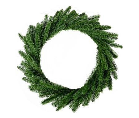 Artificial green pine wreath dense branches flexible structure Ø63cm