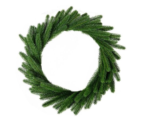 Couronne de sapin artificielle verte branches denses structure souple Ø63cm