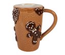 Voir la slide Grand mug céramique texturée caramel Noël bonshommes pain d'épices relief 575ml H15cm