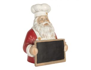Père Noël cuisinier tableau écriture H30 cm