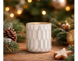 Bougeoir rétro blanc doré...