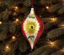 Voir la slide Suspension de Noël vintage en verre soufflé rouge vert réflecteur poinsettia H20cm - Lilosquare