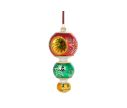 Voir la slide Suspension de Noël 3 boules verre soufflé rouge vert or réflecteur étoiles H20cm