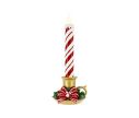 Voir la slide Bougie de Noël LED rayée rouge blanc bougeoir doré houx nœud H46cm - Lilosquare