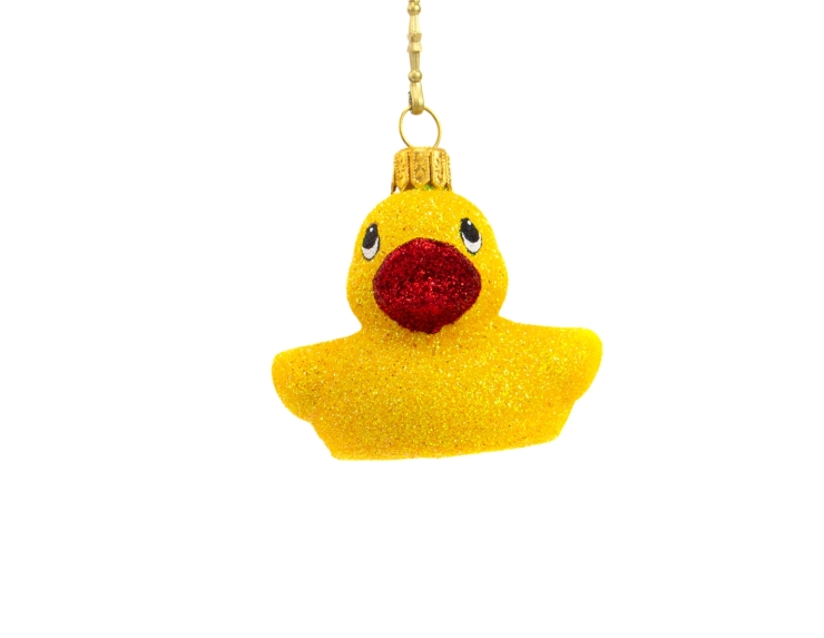 Canard jaune avec bec rouge en verre...