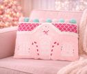 Voir la slide Coussin Noël maison bonbon rose fuchsia pompons menthe cannes à sucre 40x27cm - Lilosquare