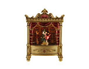 Boîte à musique théâtre ballet Noël or rouge danseurs tournants LED rideau rouge - Lilosquare