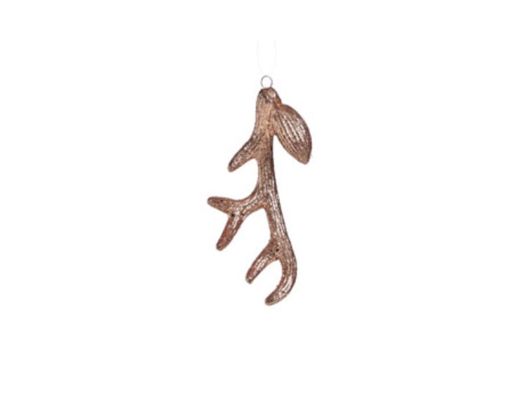 Suspension ramure de cerf cuivré scintillant 7X2X15CM