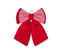 Voir la slide Grand nœud de Noël rouge velours centre rayé rouge blanc 32x46cm - Lilosquare