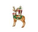 Voir la slide Suspension Noël renne verre guirlande verte cadeaux bois dorés pailletés H15cm - Lilosquare