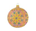 Voir la slide Boule Noël verre soufflé mandala floral rose jaune orange multicolore pièce unique Ø10cm - Lilosquare