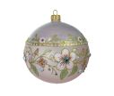 Voir la slide Boule Noël verre soufflé rose poudré fleurs cerisier perles or cristaux Preciosa peinte main Ø12cm - Lilosquare