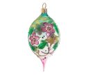Voir la slide Goutte Noël verre soufflé transparent fleurs cerisier roses feuilles vertes cristaux Preciosa H17cm - Lilosquare