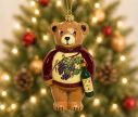 Voir la slide Suspension Noël ourson vigneron pull bordeaux raisins bouteille de vin verre soufflé brillant H18cm - Lilosquare