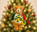 Voir la slide Suspension Noël ourson pull italien tricolore blanc vert rouge citrons branche verre soufflé brillant H18cm - Lilosquare