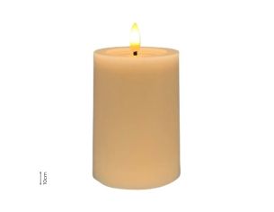 Bougie LED cire beige ivoire flamme LED timer 5h sans contenant Ø7,5cm H10cm - Lilosquare
