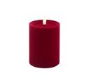 Voir la slide Bougie LED pilier velours rouge flocké flamme LED timer intégré Ø7,5cm H10cm - Lilosquare