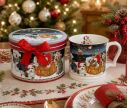 Voir la slide Mug Noël porcelaine chiens bonnet Père Noël panier nuit étoilée boîte cadeau ronde rouge 400ml - Lilosquare