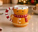 Voir la slide Tasse Noël céramique figurine bonhomme pain d'épices 3D écharpe rouge anse sucre d'orge glaçage 320ml - Lilosquare