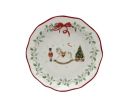Voir la slide Grande assiette Noël céramique blanche cheval bascule casse-noisette sapin houx couronne nœud rouge bord ondulé Ø28cm