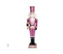 Voir la slide Figurine casse-noisette résine rose fuchsia or chapeau militaire trompette dorée bottes noires H47cm - Lilosquare