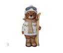 Voir la slide Figurine chien résine effet pierre mate pull jacquard blanc or écharpe bonnet lunettes ski skis bois H45cm - Lilosquare