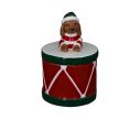 Voir la slide Boîte porcelaine Noël tambour rouge vert blanc teckel bonnet lutin vert couvercle H13cm - Lilosquare