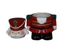Voir la slide Pot à biscuits porcelaine brillante casse-noisette rouge or vert chapeau militaire barbe blanche H17cm - Lilosquare