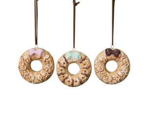 Set de 3 donuts décoratifs en céramique avec nœuds pastel Ø7cm - Lilosquare