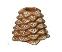Voir la slide Bougeoir sapin pain d'épices en céramique émaillée avec chauffe-plat allumé H7cm - Lilosquare