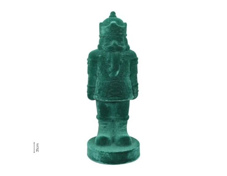 Figurine casse-noisette soldat en velours floqué vert sapin H31cm - Lilosquare