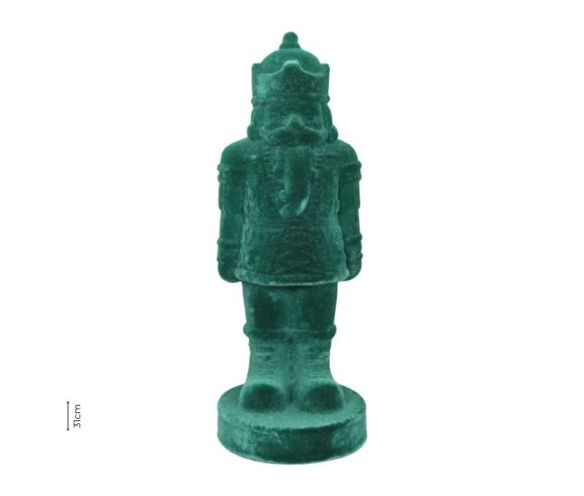 Figurine casse-noisette soldat en velours floqué vert sapin H31cm - Lilosquare
