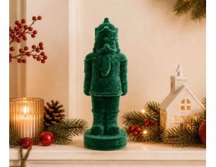 Figurine casse-noisette soldat en velours floqué vert sapin H31cm - Lilosquare