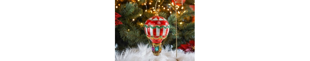 Décoration De Noël Vintage – Oiseau En Verre Bleu Et Or Soufflé Main