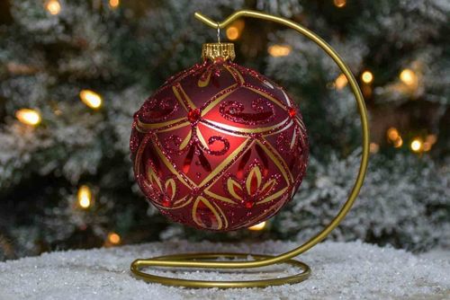 boule de Noël rouge décor luxe doré