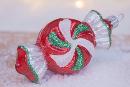 boule de Noël bonbon en verre