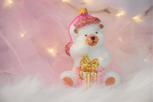 ourson rose mon premier Noël 