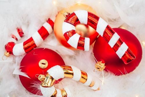 boule de Noël sucre d'orge en verre
